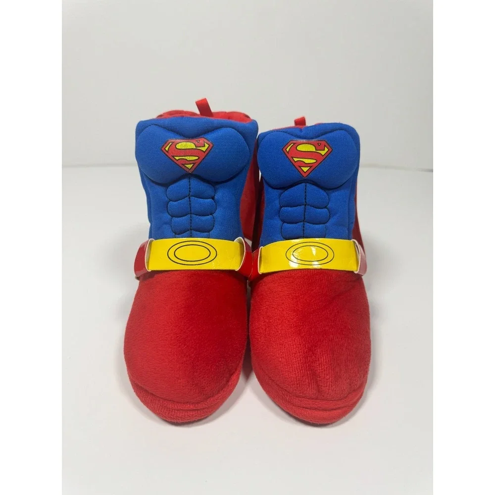 Superman Boys Shoes 9-10 Red‎ Royal Blue Round Toe Casual Slip On Caped Slipper
